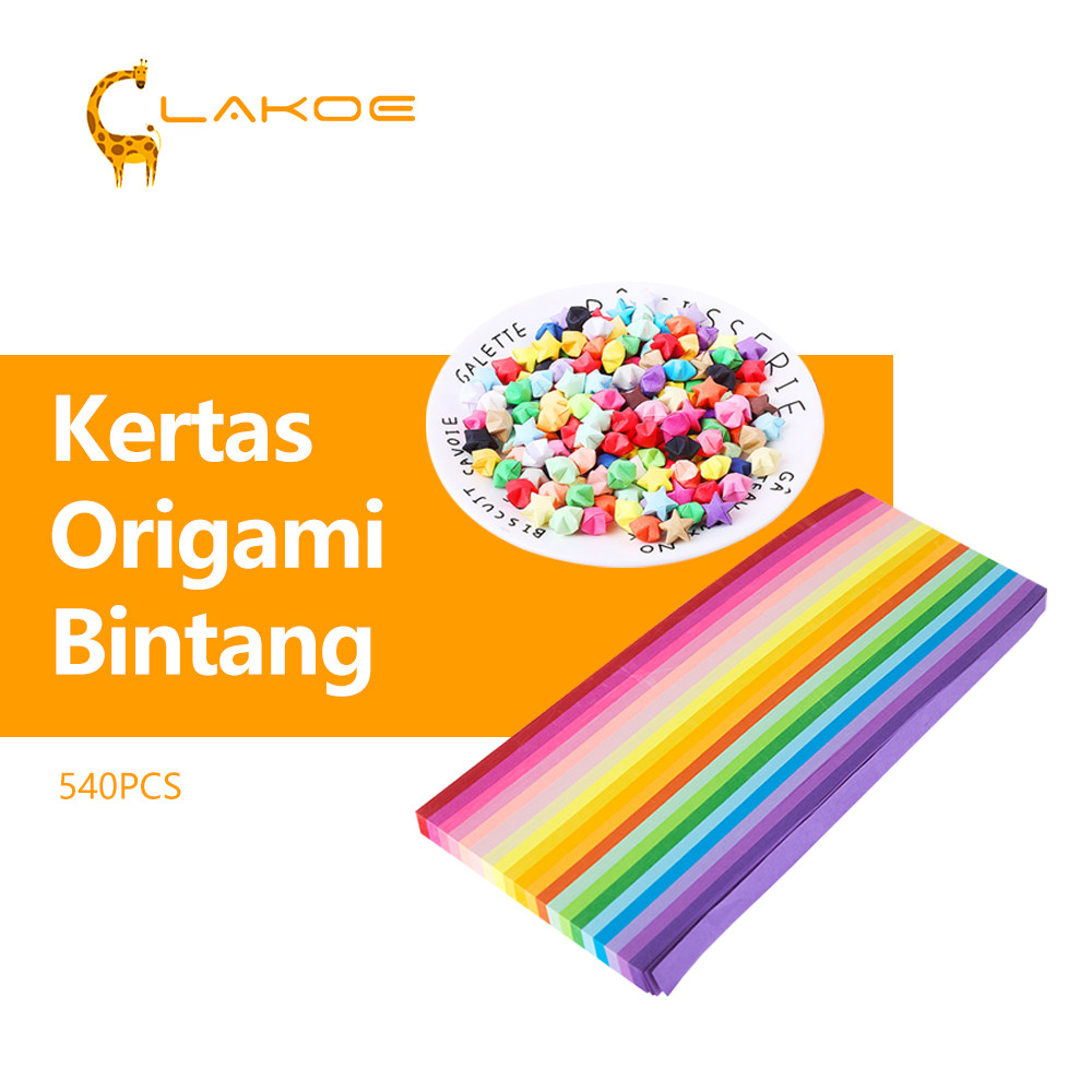 

LAKOEOFFICIALMALL Kertas Origami Bintang Warna Warni isi 540 Lembar