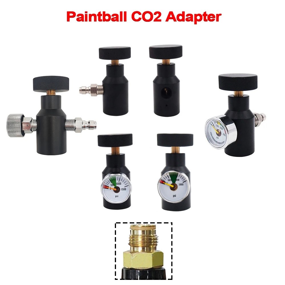 HPA Universal Co2 Air Filling Adaptor On/Off ASA Adapter W/Gauge of Maker Coil Remote Hose,G1/2-14 I