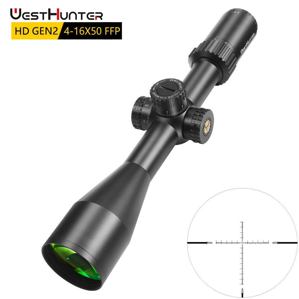 WestHunter HD Gen2 4-16X50 FFP Scope First Focal Plane Hunting Riflescope Glass Etched Zero Reset or