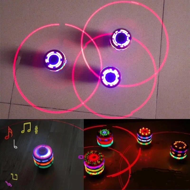 Colorful Light Up Toy Spinning Top Whipping Top Flash Musical Classic Baby Children Toy Birthday Gif