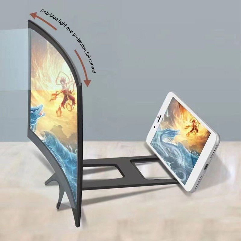 12 Inch Large Screen 3D HD Amplifier Curved Screen Mobile Phone Screen Magnifier Smartphone Video Am