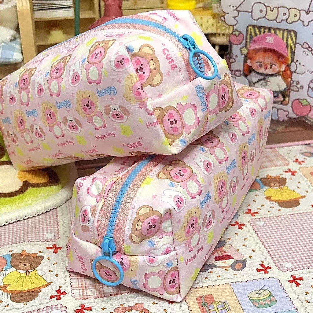 

Loopy Cute Bunggeoppang Pencil Case Tempat Pensil Kotak Pouch Sekolah Anak Lucu Pink