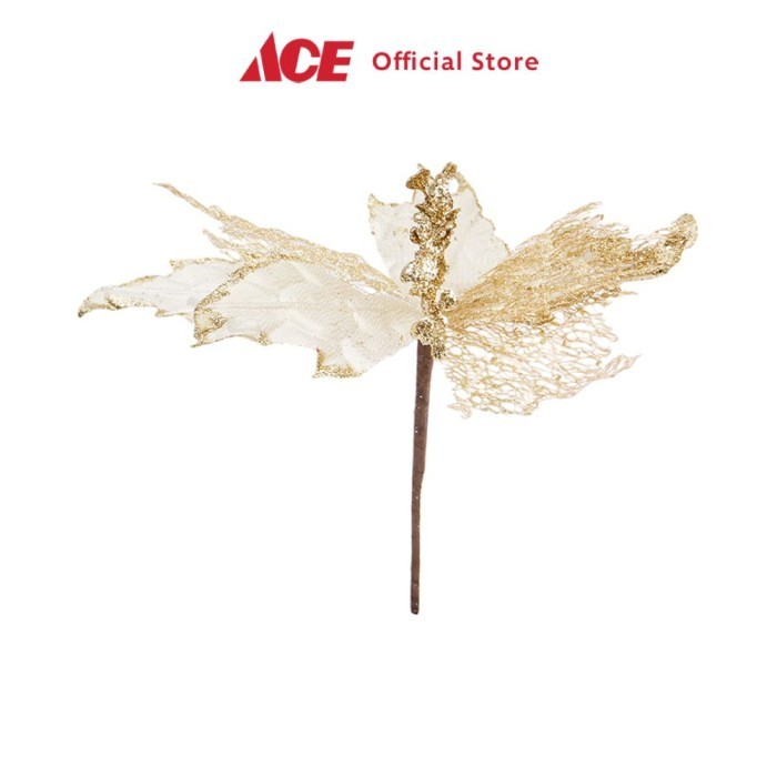 

Noelle 28 cm Bunga Dekorasi Natal Christmas Pick Poinsettia - Gold Xmas Decoration Ornamen Hias Hiasan Pohon Natal Ruangan Serbaguna