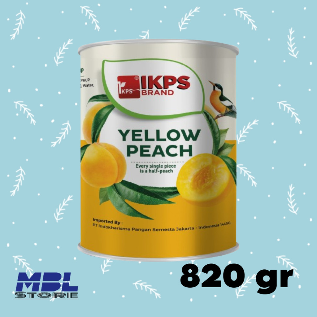 

Yellow peach in halves peach kuning dalam sirup IKPS 820 gr