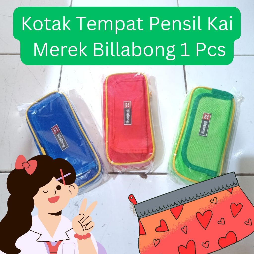 

KOTAK PENSIL KAIN SLETING WARNA MEREK BILLABONG 1PCS