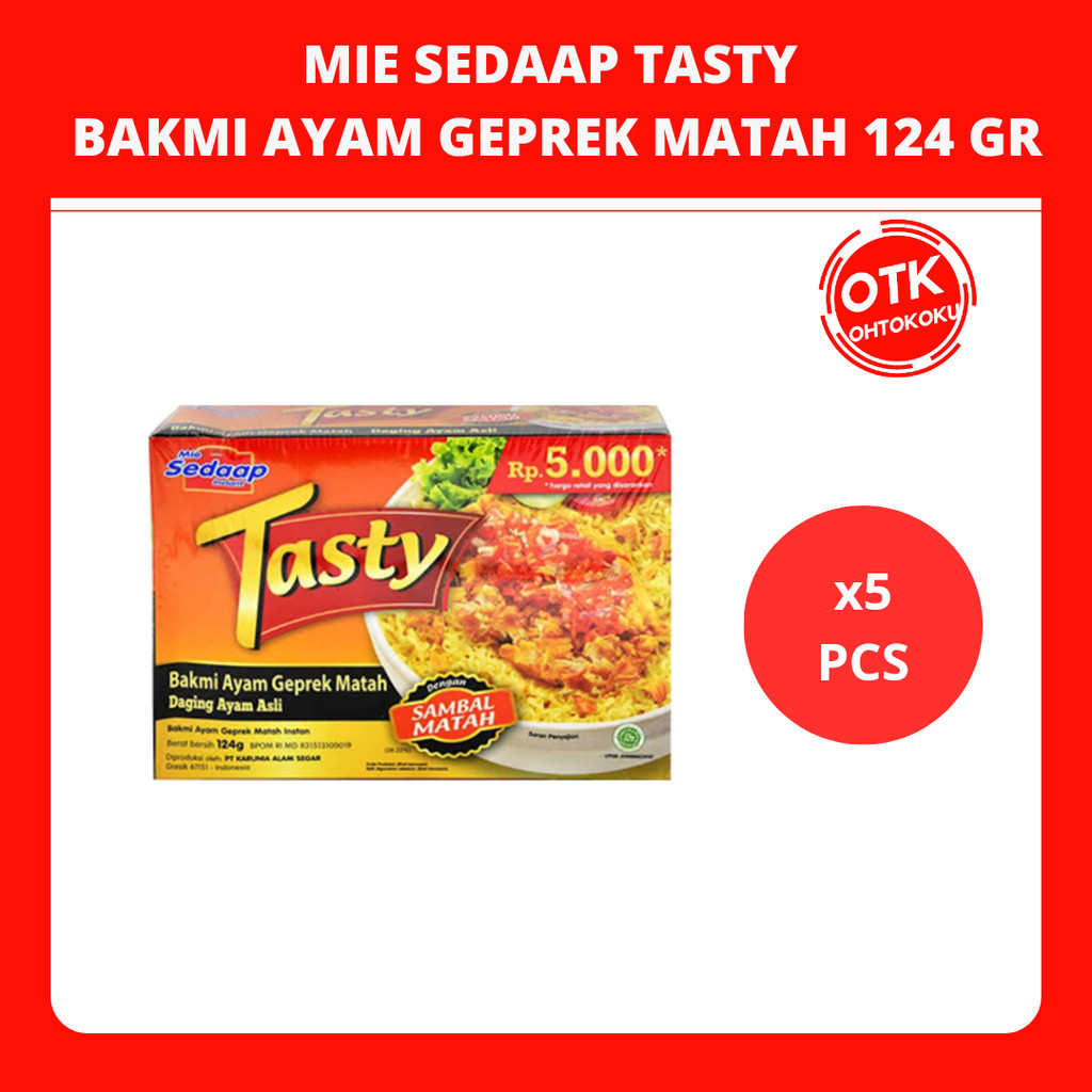 

SEDAAP TASTY Mie Instan Bakmi Ayam Geprek Bag 124GR X5pcs