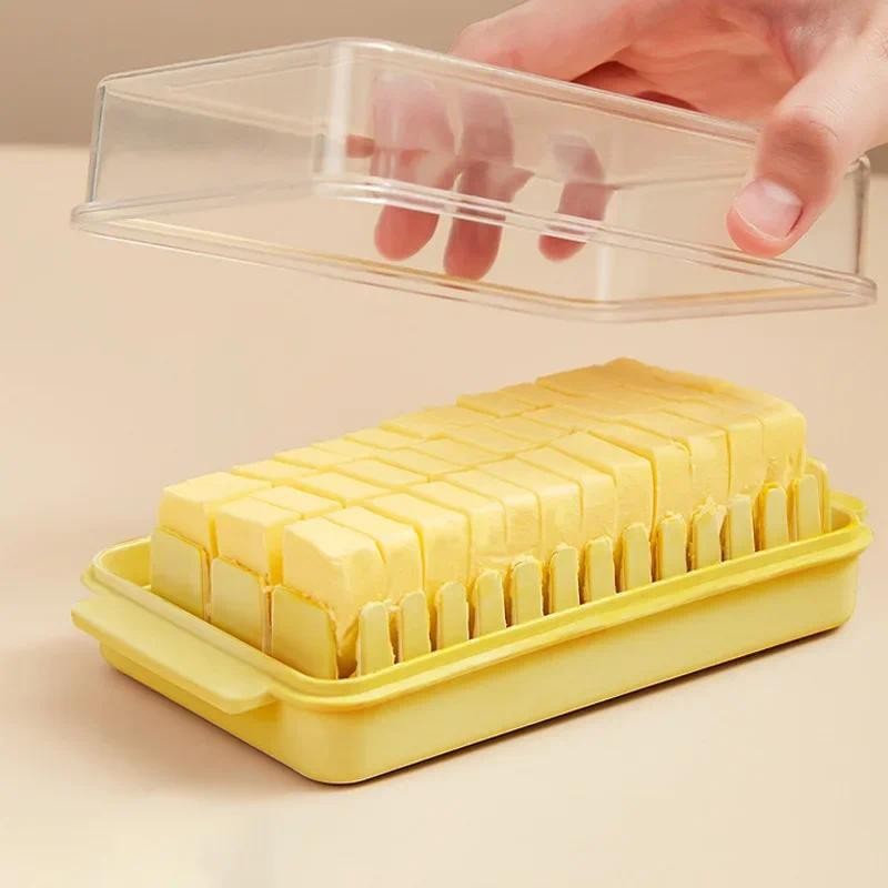 

2Colors Japanese Butter Cutting Box Butter Cutter Refrigerator Fresh-keeping Box Storage Sealed Butter Packaging Box Storage Box
