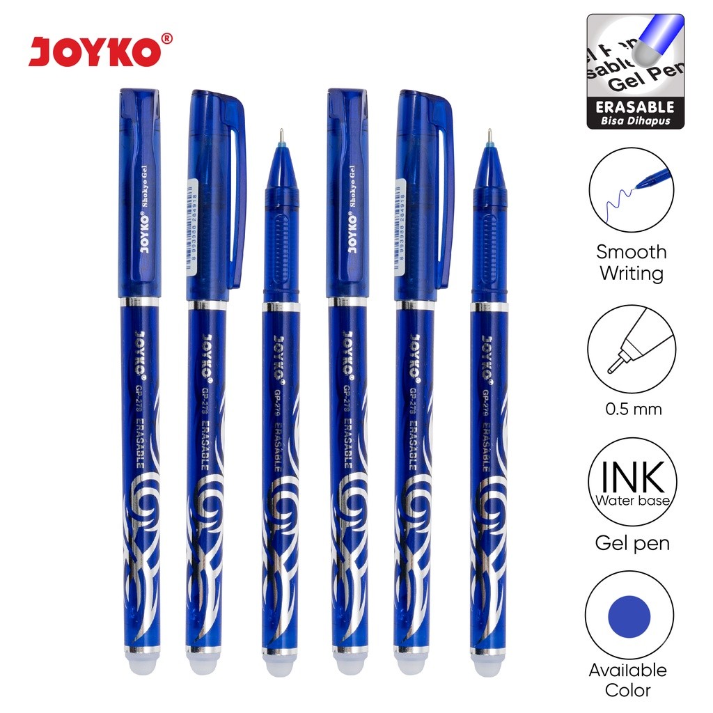 

Erasable Gel Pen Pulpen Bisa Dihapus Joyko GP-279 Blue Shokyo 0.5 mm