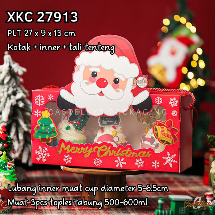 

Kotak Box Natal XKC27913 Cupcake Pudding Dessert Cup Kue Kering Cookies Hampers Christmas