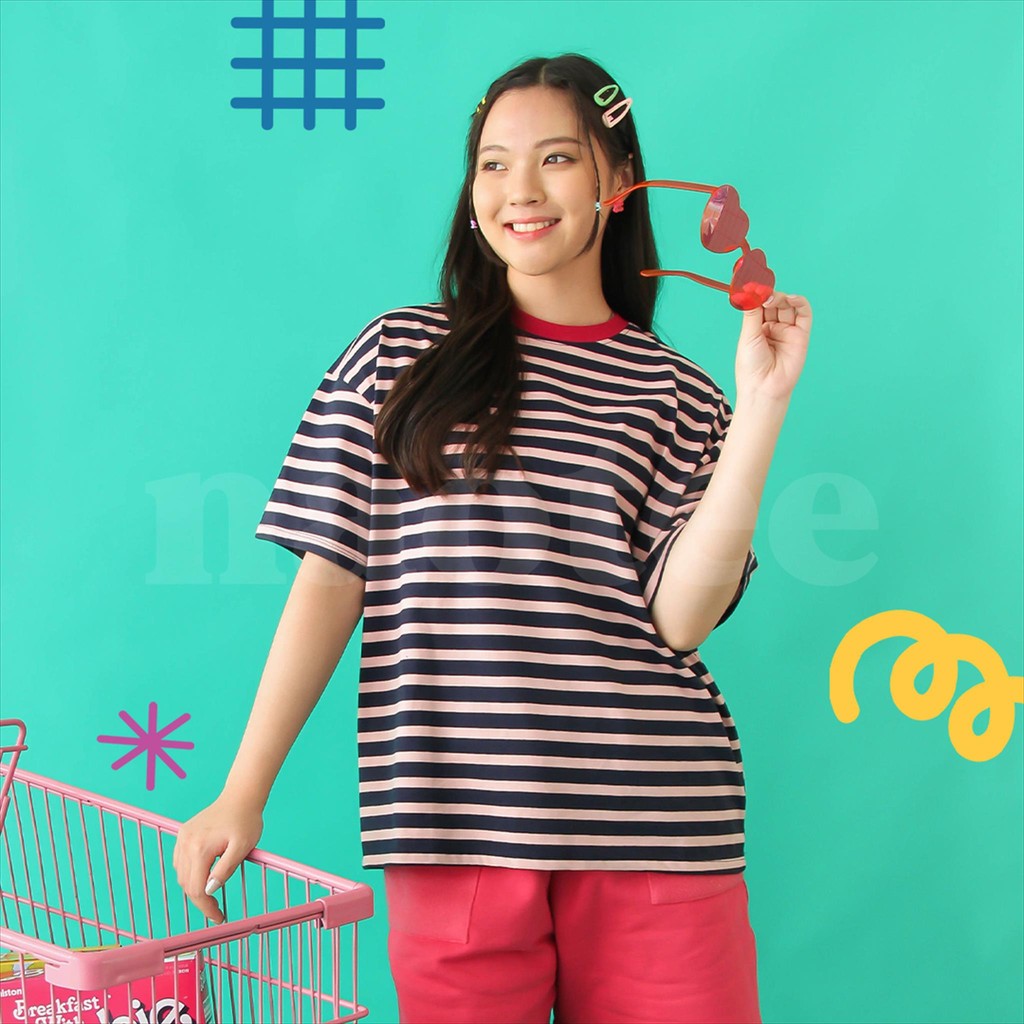 Oversized / Kaos Oversized Wanita Stripes - LOLLIPOP - NAOTEE KAOS