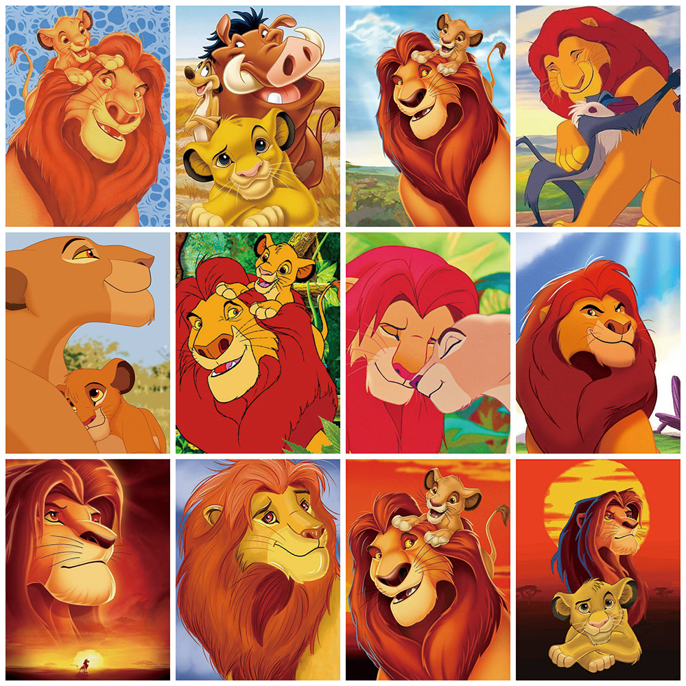 

Disney Painting By Number Lion King Canvas Kits Simba Paint Kit For Adults Animal Oil Painting Cartoon Unique Gift