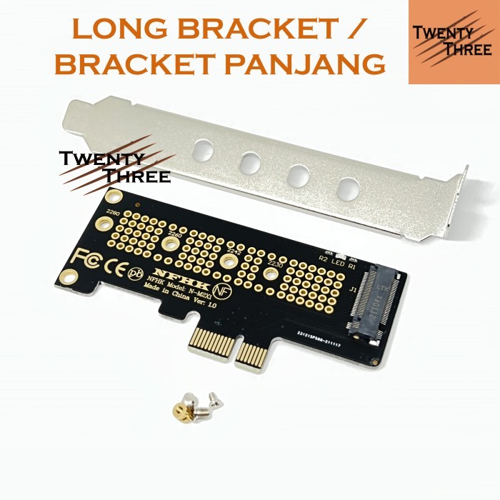 [Promo] PCIE x1 to nvme adapter converter ssd pcie pci express 1x long bracket