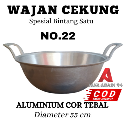 Wajan cekung no 22 kuali Wok pan kuali wajan jumbo besar anti pecah anti lengket