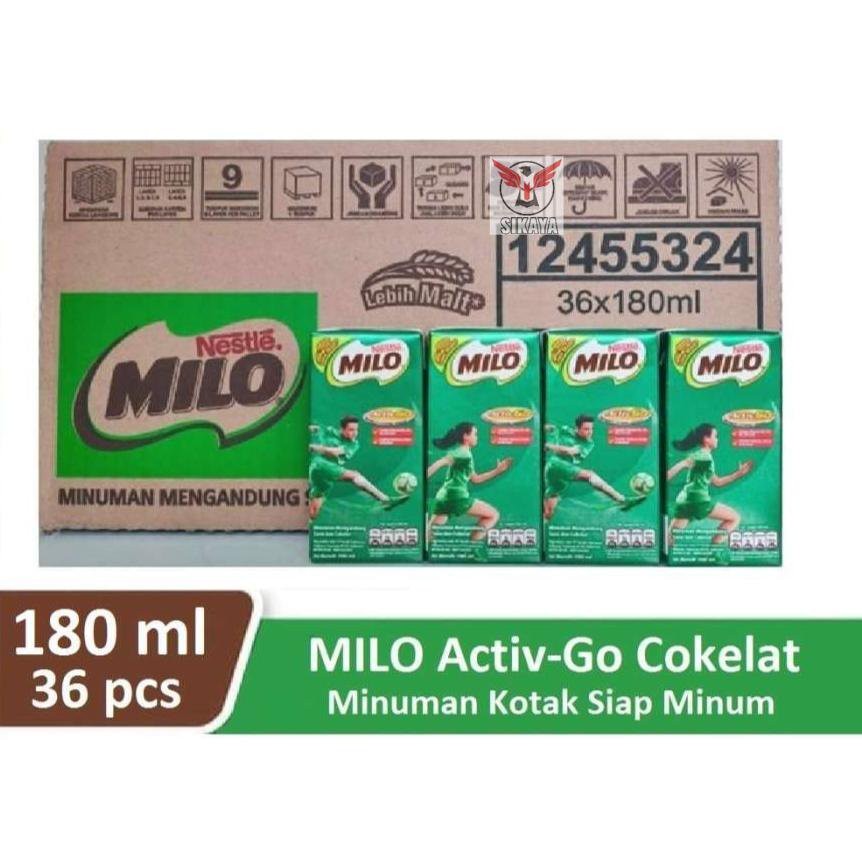 

1DUS (36 pcs) Milo Cokelat Active GO UHT Susu Kotak 180 mL