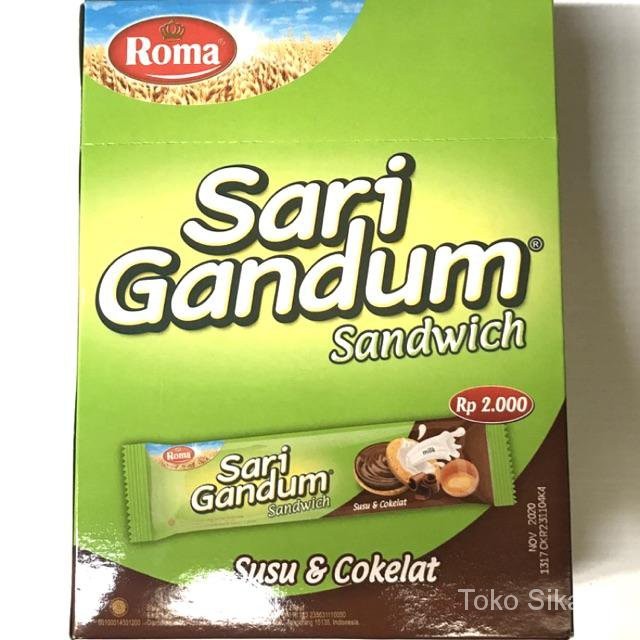 

Roma Sari Gandum Sandwich Susu & Cokelat 1 Box Pak 12 Pcs - Coklat