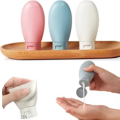 [ZY] Botol 60ml Sabun Shampoo Lotion Cair Travelling Macaron Fliptop Anti Tumpah Wadah Sampho Sampo 