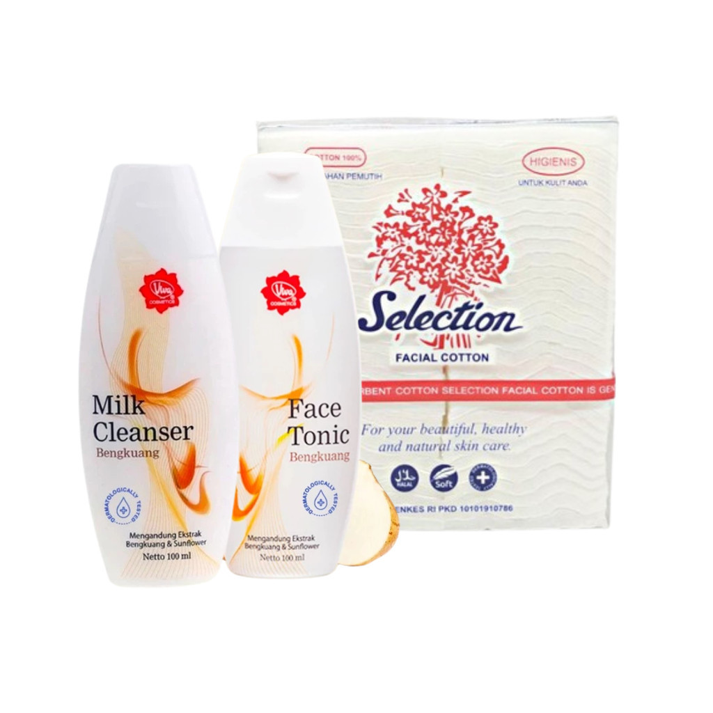 Najmia 3 - Paket Hemat 3in1 Viva Milk Cleanser 100 ml Oily Skin + Face Tonic 100 ml + Kapas Selectio