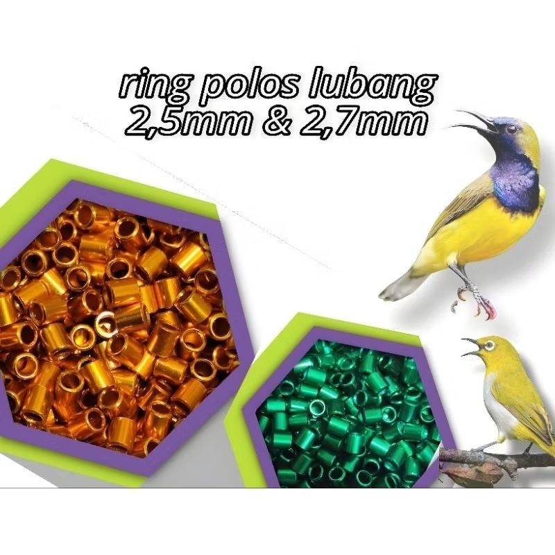 Polos ring pleci konin blackthroat finch emprit lubang 2,5mm & 2,7mm