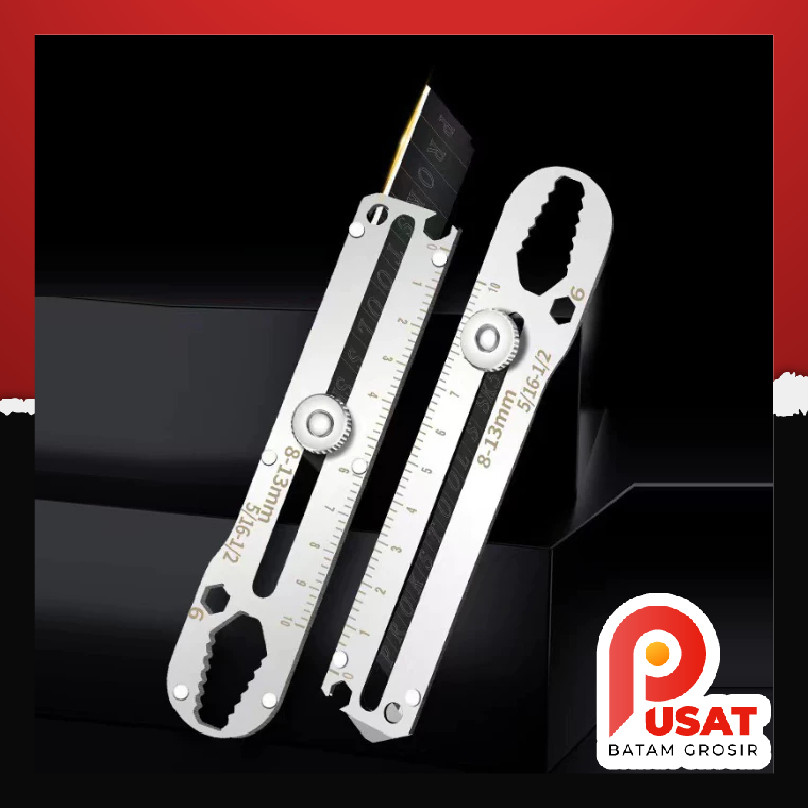 

Pusat Batam Grosirr - 1230 Alat Pemotong Multifungsi / Cutter Stainless / Pembuka Tutup Botol