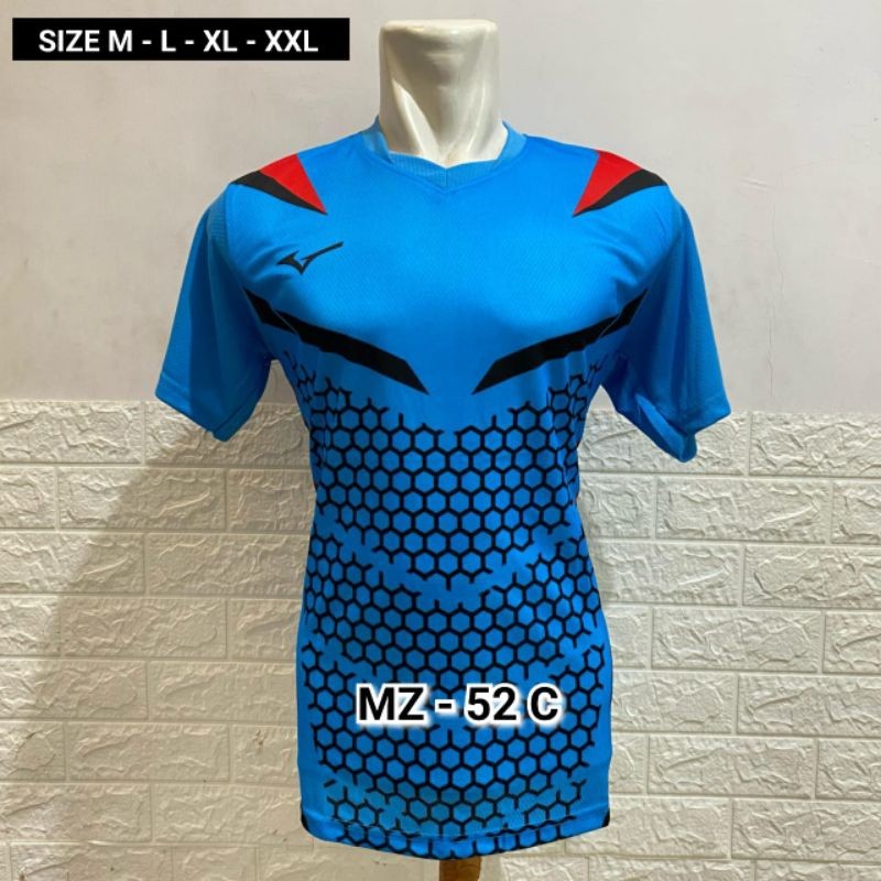 Baju Atasan Olahraga Jersey Voli Mizun Kaos Voli Jersey Vollyball Printing Motif Robot Pria Wanita M