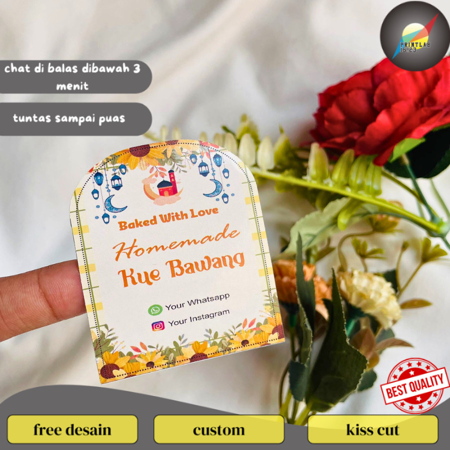 

PrintLab Stiker Makanan Stiker Roti Sticker Bakery Stiker Kuker Oval a3+ lebaran bentuk oval chromo