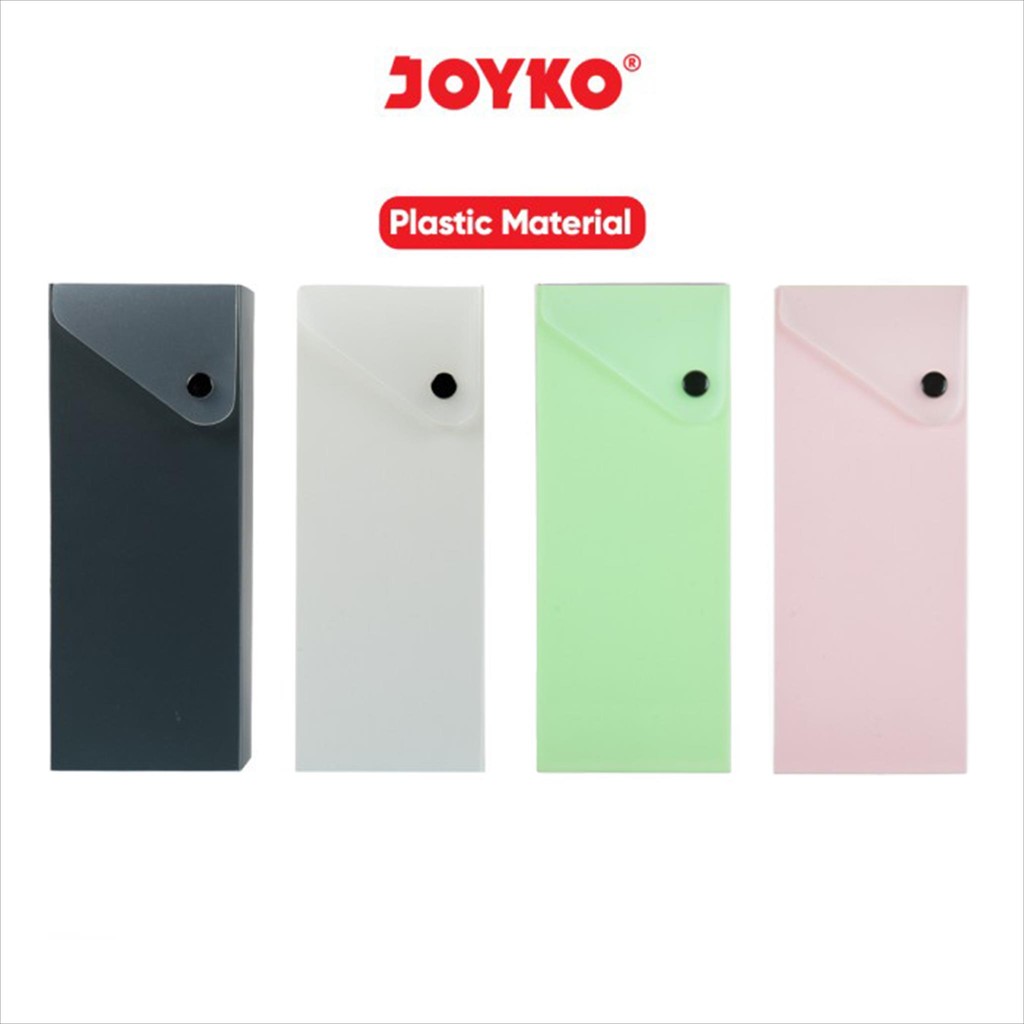

JOYKO Kotak Tempat Pensil Mika / Pencil Case Pastel Tempat Alat Tulis Sekolah Kancing Warna Warni Slide Tarik