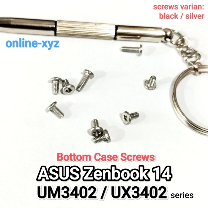 baut mur sekrup casing ASUS Zenbook 14 UM3402 UX3402 UM3402Y UM3402YA UM3402YAR UX3402V UX3402Z UX34