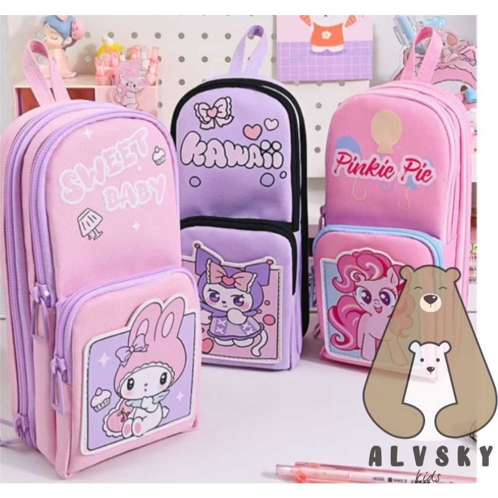

New TEMPAT PENSIL KARTUN LUCU 6 LAPIS / PENCIL CASE ANAK PEREMPUAN BESAR KANVAS 6 RUANG / KOTAK PENSIL ANAK SEKOLAH