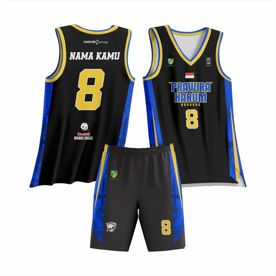 Jersey Basket Prawira Harum Bandung Terbaru Gratis Pasang Nama dan Nomor Punggung