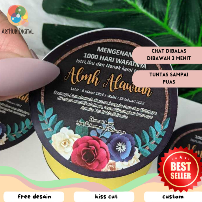 AHD Stiker Tahlilan Pengajian Sticker Mengenang Wafatnya 40 100 1000 Hari Untuk Kotak Box Nasi