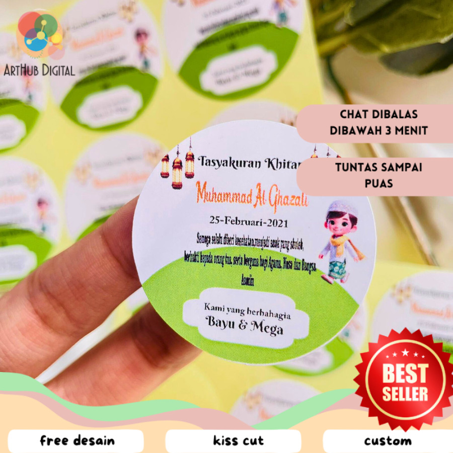 

AHD 2-6 STIKER LABEL CHROMO TASYAKURAN KHITAN SYUKURAN WALIMATUL KHITAN