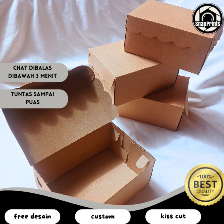 

SP Kotak kardus Kraft Coklat/Kardus Kue/Kotak kardus Snack/ Kardus Renda Coklat Non-laminasi