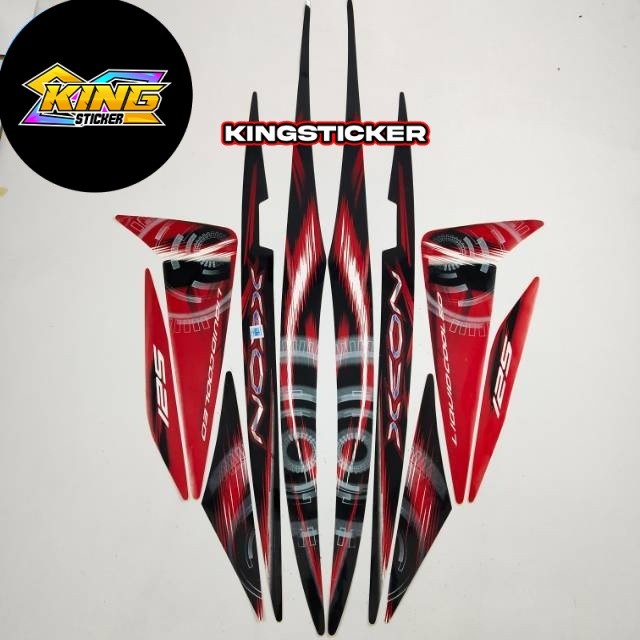 Striping stiker motor Yamaha Xeon 125 lama 2012 merah standar terbaik