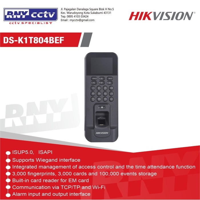 

Fingerprint Hikvision Pro Series Terminal - DS-K1T804BEF