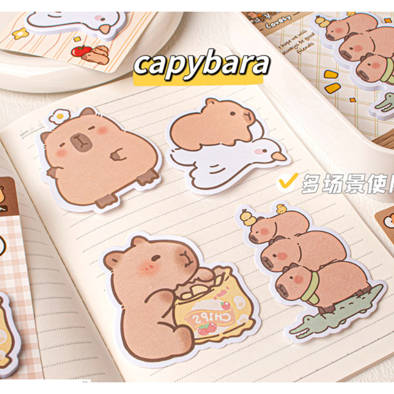 

Memo sticky note Motif Kartun Kucing Lucu dan capybara