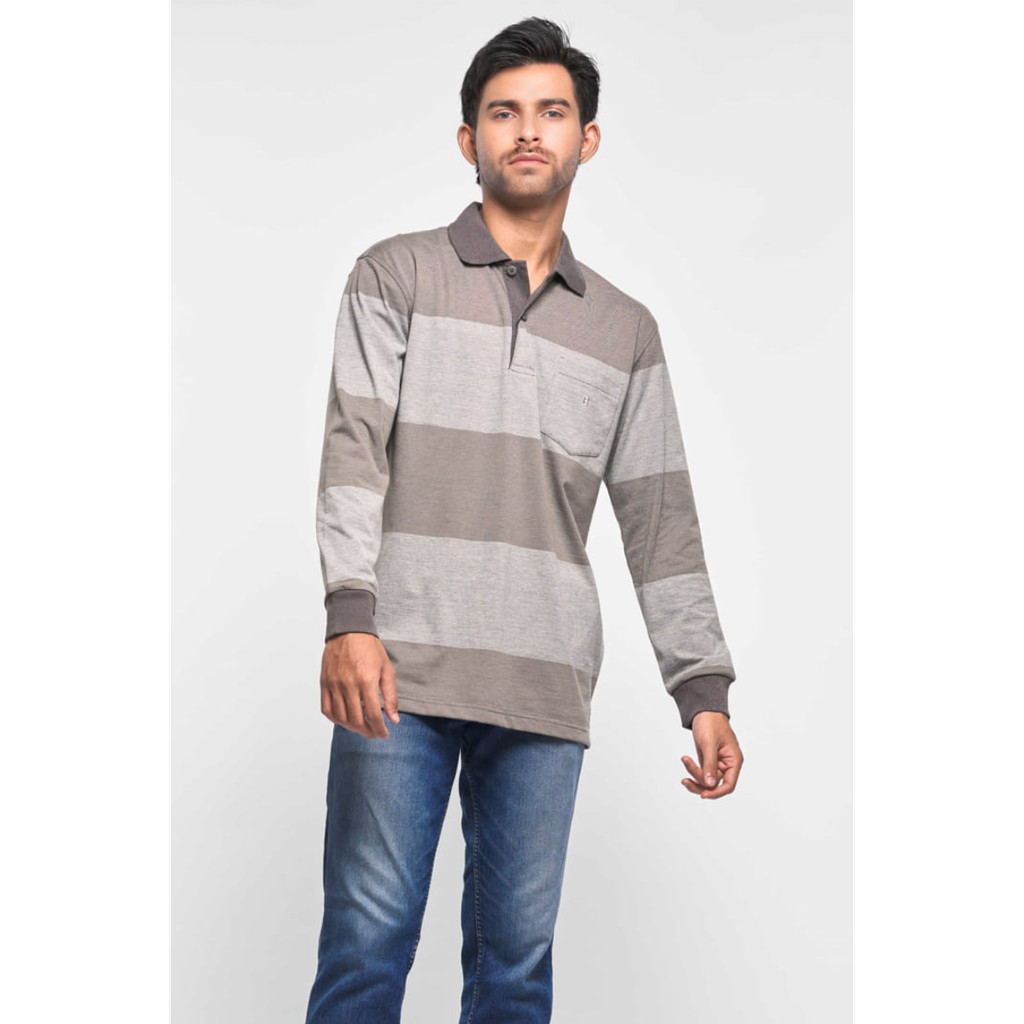 Baverre by Hassenda - Dev Kaos Polo Salur Lengan Panjang VPB20014ACRM Abu