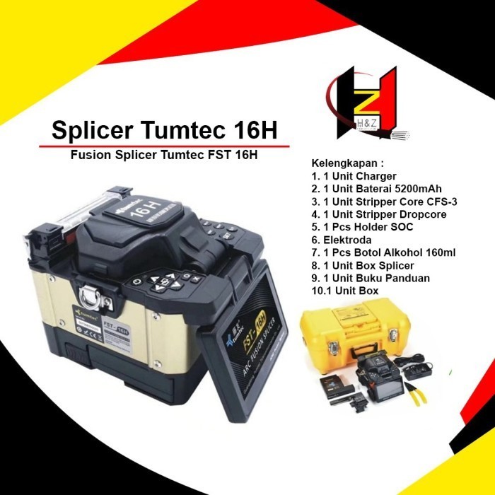 Splicer Tumtec 16H/Fusion Splicer Tumtec FST 16H/Alat Sambung FO FTTH | Fiber Optic