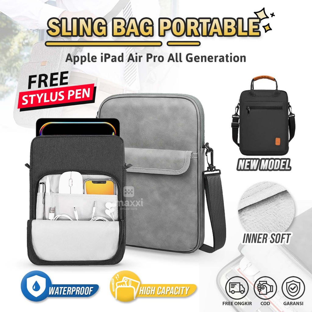 Sleeve Case IPad 2 3 4 5 6 7 8 9 10 11 Air Pro Gen 11th 12.9 13 M1 M2 M3 M4 2025 Tas Selempang Pouch