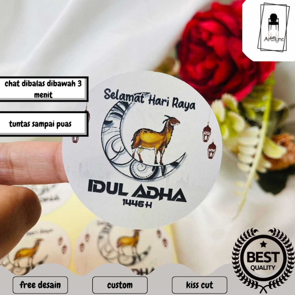 

Syncart 5-8 Sticker Selamat Hari Raya Idul Adha Sticker Lebaran Haji Toples Cookies Free Desain