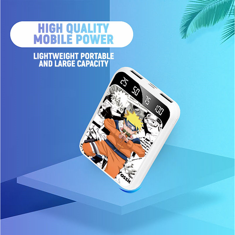 PowerBank 20000mAh Colorful Manga Naruto Mini Fast Charging Input Port Type C Micro Android USB