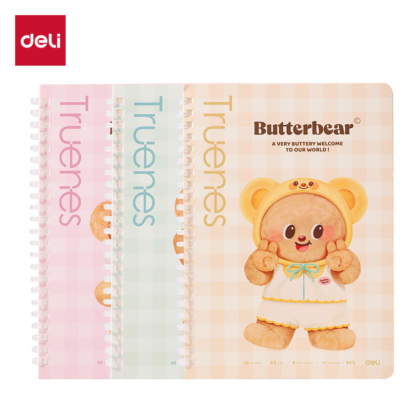 

Deli x Butterbear | Buku Catatan Spiral (Spiral Notebook) | 40 Lembar | A5 & B5 | HY20X