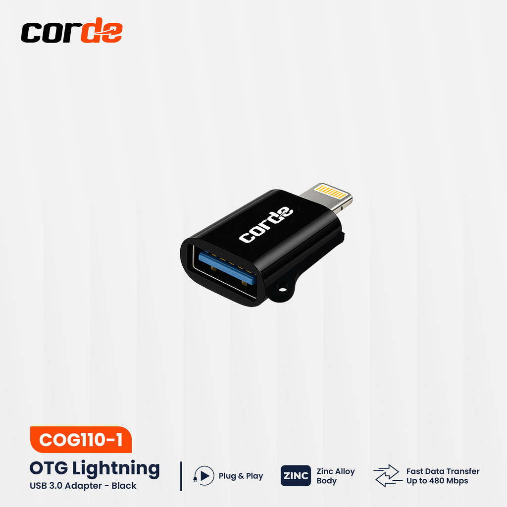 CORDE OTG iPhone & iPad USB Adapter – Lightning Port Plug & Play