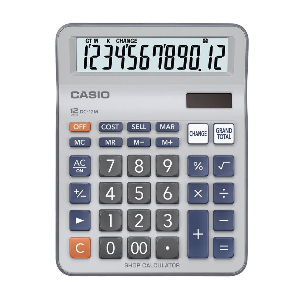 

KALKULATOR CASIO DC 12M ORIGINAL - 12 DIGIT - 2 POWER - COST SELL MARGIN - ANGLED DISPLAY Cod Bisa