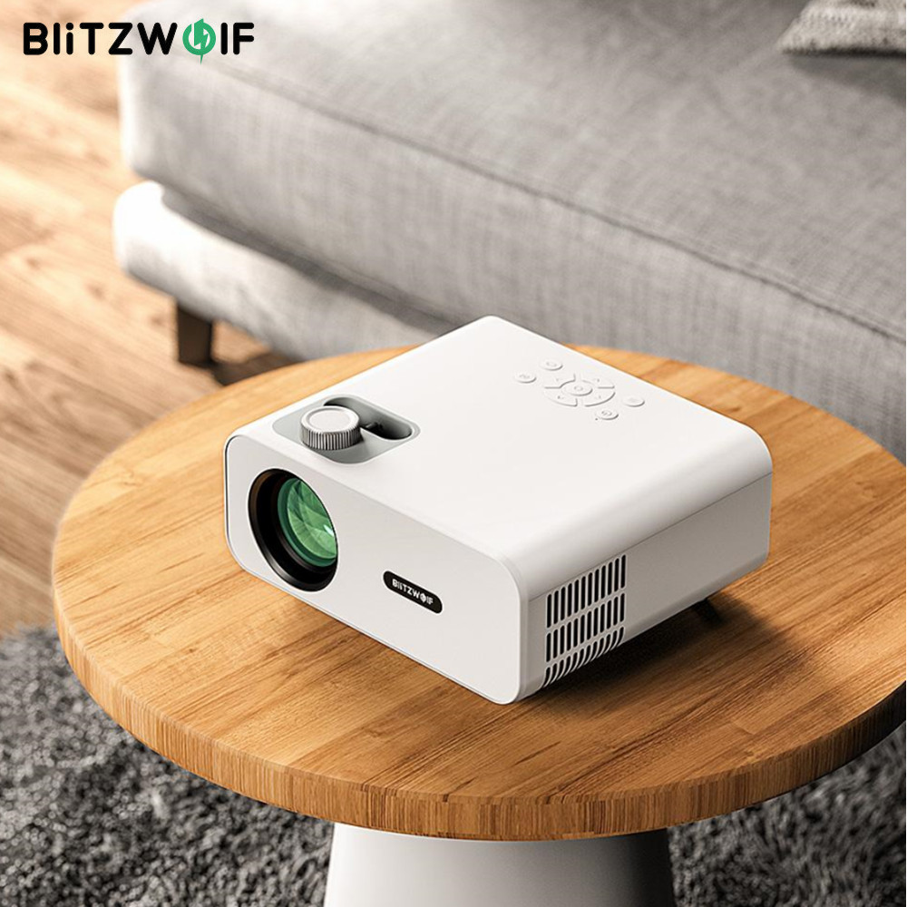 BlitzWolf BW-V5 LED Projector Physical 1080P Resolution 9000 Lumens Bluetooth 5.0 Portable Movie Com