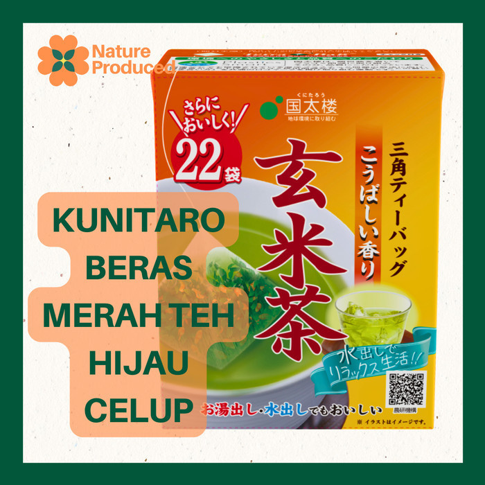 

Kunitaro Genmaicha Triangle Tea Bag Teh Hijau dan Beras Merah Teg Impor Jepang