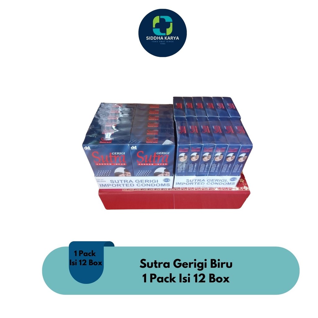 Privasi Terjaga Kondom Sutra Gerigi Biru 1 Pack isi 12 Kotak