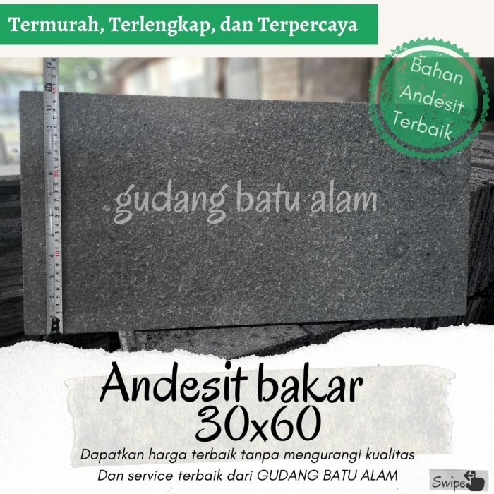 Batu Alam Andesit Bakar 30x60 - Standar 2304