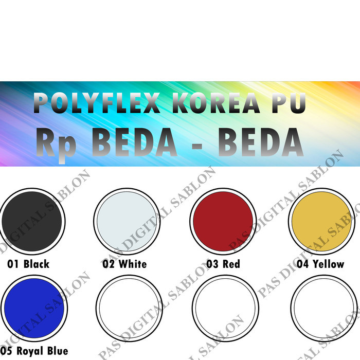 Sticker Baju / Polyflex PU Korea Hitam & Putih