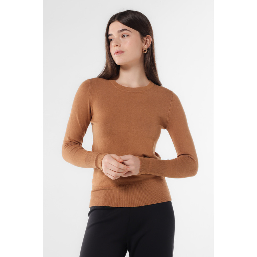 MINIMAL - Lamiere - Sweater Slim Fit Wanita - Brown