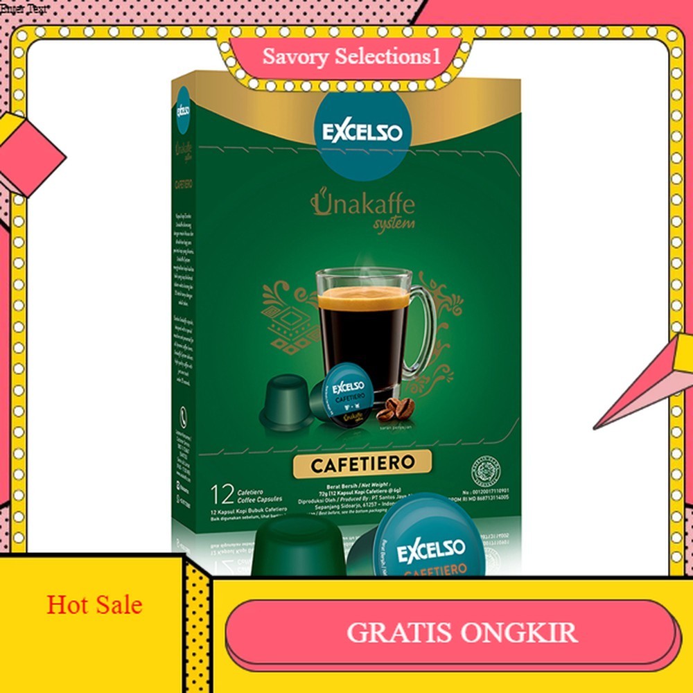 

【SAVORY】 FLASH SALE!! Excelso Unakaffe Kopi Kapsul Cafetiero (12 Pod / 6 Gram)
